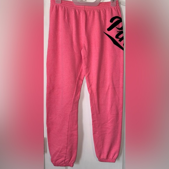 PINK Victoria's Secret Pants - Victoria’s Secret PINK EUC Pink/Black Logo joggers